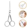 ABOOFAN Stainless Steel Beard Scissors with Teeth Anti-slip Grooming Scissors for Men Mustache Trimming Facial Hair Care Silver view 4