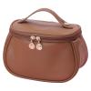 Gooddyiyukey Make Up Bag, PU Leather Zipper Large Capacity Portable Cosmetic Bags with Divider and Handle,Waterproof Fashion Aesthetic Cute Toiletry Bags for Women,Daughter,Wife,Girlfriend,Teen view 1