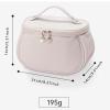 Gooddyiyukey Make Up Bag, PU Leather Zipper Large Capacity Portable Cosmetic Bags with Divider and Handle,Waterproof Fashion Aesthetic Cute Toiletry Bags for Women,Daughter,Wife,Girlfriend,Teen view 2