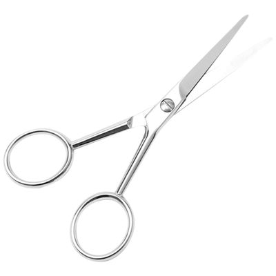 PRETYZOOM Stainless Steel Mustache Scissors with Teeth Non-slip Beard Trimming Scissors for Men Small Grooming Tool for Facial Hair Precision Cutting