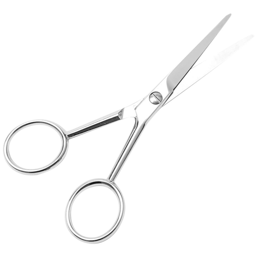 PRETYZOOM Stainless Steel Mustache Scissors with Teeth Non-slip Beard Trimming Scissors for Men Small Grooming Tool for Facial Hair Precision Cutting