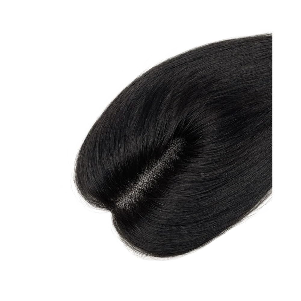yinxx240708 10inch Swiss Lace Base Hair Toppers for Women 8x11cm Human Hair Natural Black Straight Hair Piece for Women with Thinning Hair