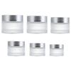 GANAZONO Refillable Frosted Glass Face Cream Bottles 6pcs Set (5-100g) Travel Cosmetic Jars Leakproof Storage Containers for Skincare and Makeup Samples view 1