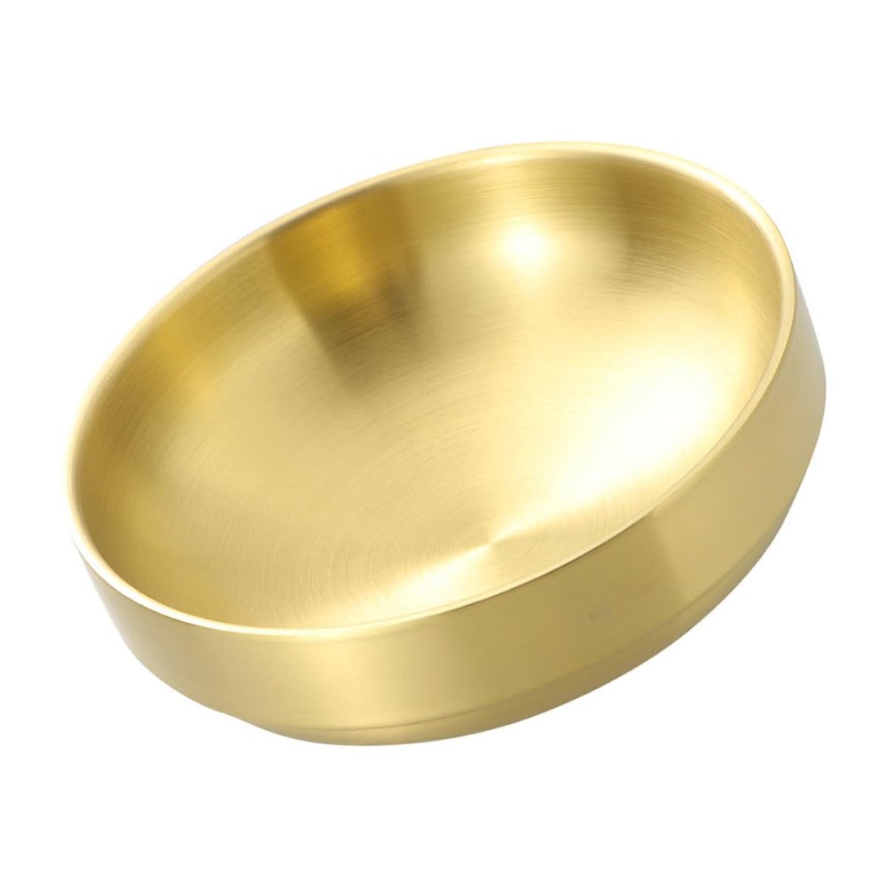 DECORNIJIA Stainless Steel Men Shaving Bowl with Foaming Function, Golden Lather Soap Vessel for Facial Cleansing and Razor Lathering, Sturdy Shaving Accessory for Grooming Routine