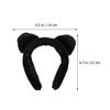 VILLCASE Plush Cat Ear Face Washing Headband 2pcs Black Wide Soft Hairbands for Makeup Skincare Spa Shower Wrap Women Hair Accessories view 2
