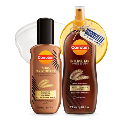 Carroten Turbo Tan Intensifier + Intense Tanning Oil Set, 5 oz + 6.7 oz