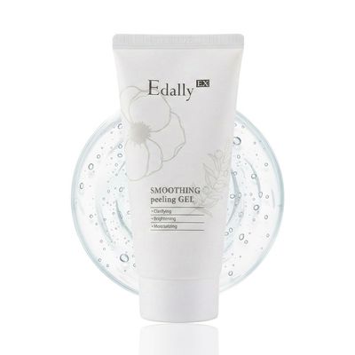 Edally EX Smoothing Peeling Gel - Non-Abrasive Korean Face Exfoliator - Gentle Gommage Peel for Dead Skin & Clear Pores - Hydrating Formula with Collagen - 4.05 fl.oz