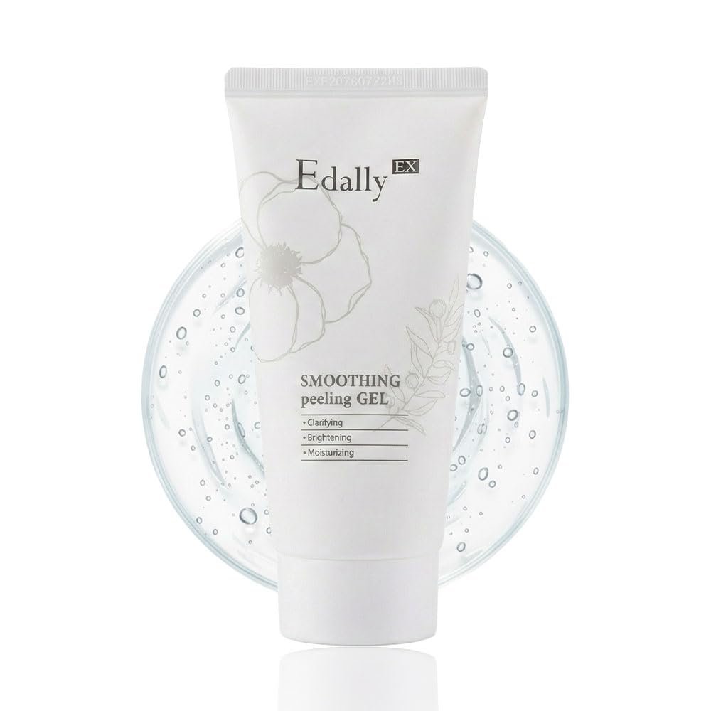 Edally EX Smoothing Peeling Gel - Non-Abrasive Korean Face Exfoliator - Gentle Gommage Peel for Dead Skin & Clear Pores - Hydrating Formula with Collagen - 4.05 fl.oz