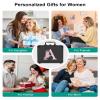 Relavel Birthday Gifts for Women Teen Girls, Initial Makeup Bag with LED Mirror Personalized Cosmetic Bag Travel Organizer Train Case, Teacher Graduation Gift Teen Girl Gifts Trendy Stuff, Black D view 2