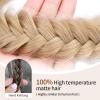 DIGUAN 2PCs Braided Headband with teeth Handmade Messy Wide Synthetic Hair Elastic Stretch Fluffy Hairpiece for Brides (Honey Blonde) view 2