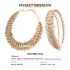 DIGUAN 2PCs Braided Headband with teeth Handmade Messy Wide Synthetic Hair Elastic Stretch Fluffy Hairpiece for Brides (Honey Blonde) view 3