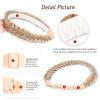 DIGUAN 2PCs Braided Headband with teeth Handmade Messy Wide Synthetic Hair Elastic Stretch Fluffy Hairpiece for Brides (Honey Blonde) view 4