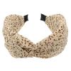 SEWACC Wide Knotted Cross Hairband for Women, Wide-brimmed Fabric Headband, Soft Elastic Hair Hoop, Beige, Suitable for Daily Wear and Sports view 1