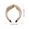 SEWACC Wide Knotted Cross Hairband for Women, Wide-brimmed Fabric Headband, Soft Elastic Hair Hoop, Beige, Suitable for Daily Wear and Sports view 2