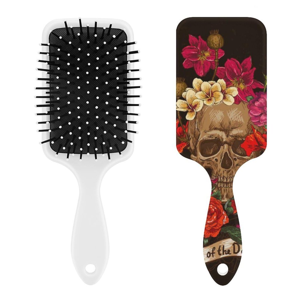 Multi Colorful Flowers Sugar Skull Practical Hair Combing Air Cushion Comb Massage Comb
