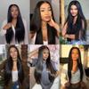 Human Hair Bundles #1B Straight Bundles 30 32 34 Inch Unprocessed Brazilian Virgin Hair Natural Color 3 Bundle 50 Gram Per Bundle Deals Quick Weave Hair Extensions view 2