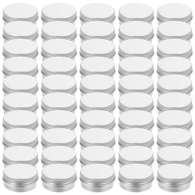 BEBEMOKO 50pcs 15ml Aluminum Cosmetics Sub Container with Spiral Lid, Small Refillable Cream Storage Box for Travel and Sample Packaging