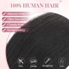 SEGOHAIR 2 Pcs Clip in Short Hair Extensions for Women, 100% Real Human Hair Scalp Fill Ins, Seamless Invisible Hairpieces for Thinning Hair, Adding Volume 8Inch #1B Natural Black view 3