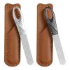 2 Pack Metal Nail File with Case, Stainless Steel Nail File for Men, Double Sided Metal Fingernail Files (Silver, Black) view 1
