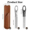 2 Pack Metal Nail File with Case, Stainless Steel Nail File for Men, Double Sided Metal Fingernail Files (Silver, Black) view 2