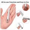 2 Pack Metal Nail File with Case, Stainless Steel Nail File for Men, Double Sided Metal Fingernail Files (Silver, Black) view 3