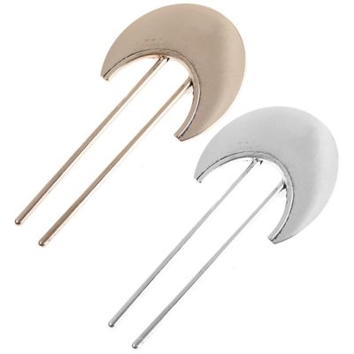 STAHAD Metal Fan Hair Stick U Shape Hair Fork 2pcs Set for Women Gold and Silver