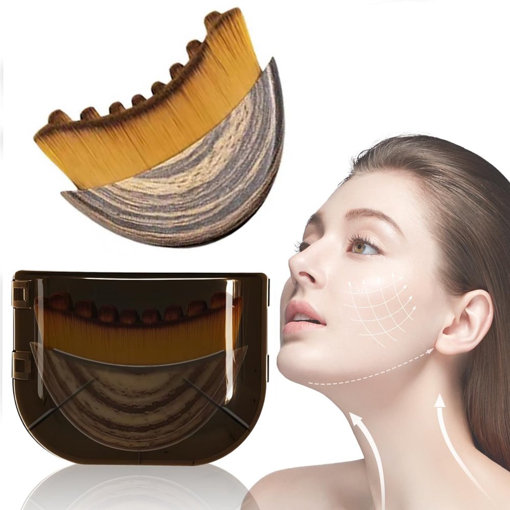 1 PCS Lymphatic Contour Face Brush for Sculpting Anti-Puffiness, Detox & Lift, Boosts Skin Glow & Skincare Absorption (1 Pcs Contour Face Brush)