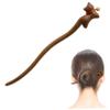 Hair Pins for Women, Cat Shaped Hair Sticks with Bell Decor, Smooth No Damage Wooden Pins, 7" Decorative Chinese Sticks, for Women Chopsticks for view 1