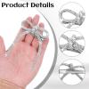 WJIAAA 4 Pcs Silver Rhinestone Bow Hair Clips, Bling Bling Hair Accessories Sparkly Crystal Rhinestone Bowknot Clips Duckbill Barrettes Non-Slip Jeweled Diamond Bow for Women Wedding Christmas Party view 4