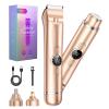 4-in-1 Bikini Trimmer for Women, IPX7 Waterproof Painless Electric Razors for Women, Cordless Lady Pubic Hair Trimmer & Body Shaver with Ceramic Blades for Sensitive Skin, Wet & Dry Use, Gold view 1