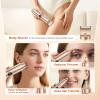4-in-1 Bikini Trimmer for Women, IPX7 Waterproof Painless Electric Razors for Women, Cordless Lady Pubic Hair Trimmer & Body Shaver with Ceramic Blades for Sensitive Skin, Wet & Dry Use, Gold view 3