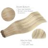 WENNALIFE Clip in Hair Extensions Real Human Hair, 22 Inch 130g 7pcs Balayage Dirty Blonde to White Blonde Remy Hair Straight Natural Extensiones De Cabello Humano Con Clip Ins view 4