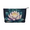 DDTKLSNV Portable Makeup Bag Corduroy Cosmetic Bags With Zipper Travel Makeup Purse Pouch Magic Lotus Floral Skincare Storage Bag Toiletry Organizer Bags For Women Girls view 1