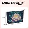 DDTKLSNV Portable Makeup Bag Corduroy Cosmetic Bags With Zipper Travel Makeup Purse Pouch Magic Lotus Floral Skincare Storage Bag Toiletry Organizer Bags For Women Girls view 4