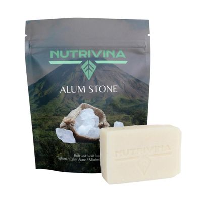 Nutrivina Alum Stone Cleansing Bar, Purifying & Clarifying, Natural Deodorizing, Daily Use Cleanser