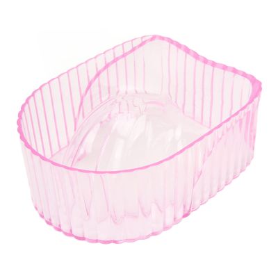 Yinhing Nail Soak Bowl, Acrylic Hand Soaking Bowl with Swirling Liquid and Groove Design, for Nail Treatment and Manicure Spa (Transparent Pink)