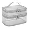 Double Layer Makeup Bag with Sturdy Handle, Large Makeup Bag for Women, Easy Classification Mesh Cosmetic for Gym, PVC Material (Double Layer) view 3