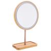 LRXIYODE Wood Dressing Table Mirror with LED Light, USB Rechargeable Desk view 1