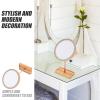 LRXIYODE Wood Dressing Table Mirror with LED Light, USB Rechargeable Desk view 3