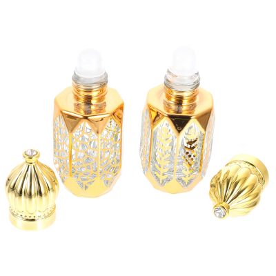 KAILIKETIY 2pcs 6ml Essential Oil Sub Bottles Roll-on Glass Perfume Bottles Portable Refillable for Travel and Massage Style