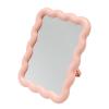 NoxWisp 1 Pcs Pink Wave-Shaped Makeup Mirror, Portable Folding Travel Makeup Mirror, Standing/Hanging Home Decorations for Women/Girls view 1