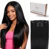 Hetto Yaki Straight Clip in Hair Extensions Jet Black 100g 5pcs 22Inch view 1