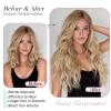 XIXISNOW Clip in Hair Extensions clip ins Synthetic Wavy 18 Inch Blonde view 3