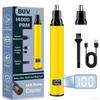 Nose Hair Trimmer with LED Display- 2025 Professional Painless Ear Hair Trimmers for Men and Women, USB Rechargeable Nose Hair Trimmer Clipper 14,000 RPM IPX7 Waterproof Dual Edge Blades, Yellow view 1