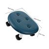 HOMOBABE Low Stool with Wheels Rolling Footrest Stool Small Blue Swivel for Bedroom Living Room Pedicure Shoe Changing view 2
