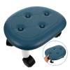 HOMOBABE Low Stool with Wheels Rolling Footrest Stool Small Blue Swivel for Bedroom Living Room Pedicure Shoe Changing view 3