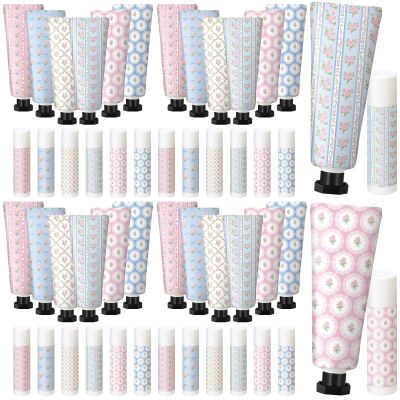 Loopeer 24 Sets Summer Party Favors Travel Size Hand Cream and Lip Balm Bulk Hand and Lip Care Gifts Set Party Supplies for Guest Woman Birthday Wedding Bridal Shower Garden Baby Shower