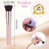 18 Pcs Makeup Brushes Bulk Flat Top Foundation Brush Kit for Liquid Cream Powder Contour Blush Concealer Eyeshadow Blending Liner Makeup Tool Pink view 2