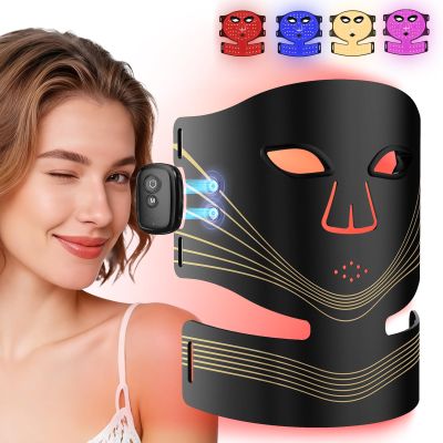 Sellomax Red Light Therapy Mask, Anti-Aging Wrinkle Acne Treatment 660nm 850nm NIR for Face and Neck, Cordless LED Photon 4 Modes 3 Intensities, Rechargeable At-Home Skincare