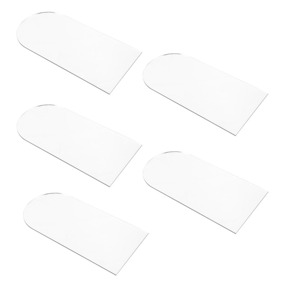 GALPADA 5pcs Irregular Acrylic Makeup Mirror Discs 10x20cm 2mm Thick Silver DIY Vanity Craft Mirrors for Home Decor and Personal Beauty Accessories